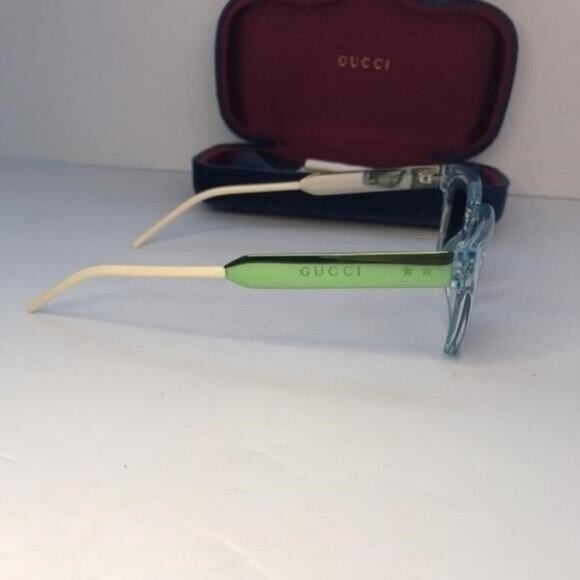 💯 - New - Authentic Gucci Light Blue/Metallic Gradient GG0975S Mirrored Squa… - Picture 7 of 13